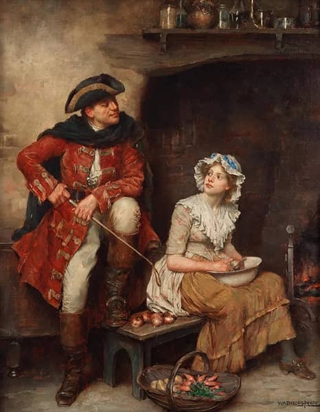 A Kitchen Courtship | Oil Painting Reproduction