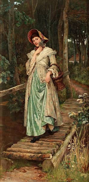Shy Maiden by William Arthur Breakspeare | Oil Painting Reproduction