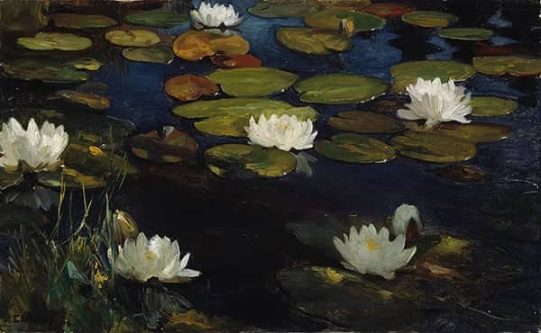 Water Lilies 1896 by Albert Edelfelt | Oil Painting Reproduction