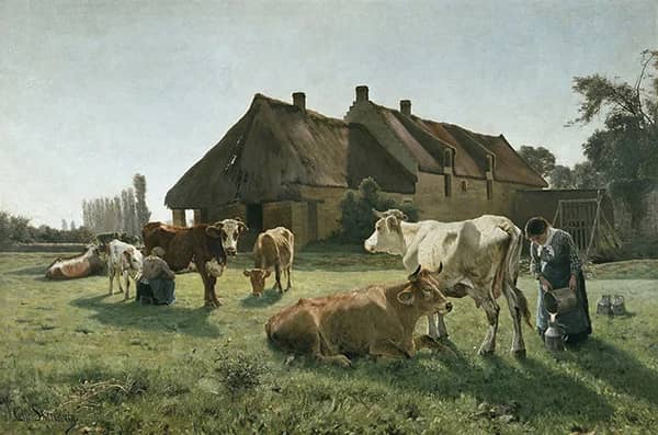 A Farm in Venoix 1881 by Christian Skredsvig | Oil Painting Reproduction