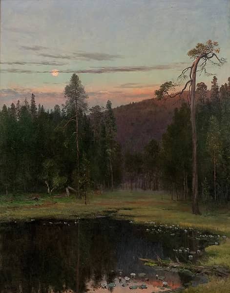 Evening Atmosphere by a Pond | Oil Painting Reproduction