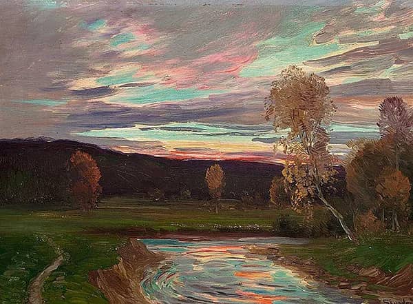 Sunset at Eggedal Norway | Oil Painting Reproduction