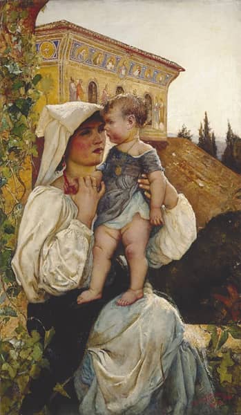 An Italian Mother and Child | Oil Painting Reproduction
