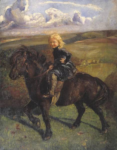 Miss Elizabeth Williamson on a Pony 1906 | Oil Painting Reproduction