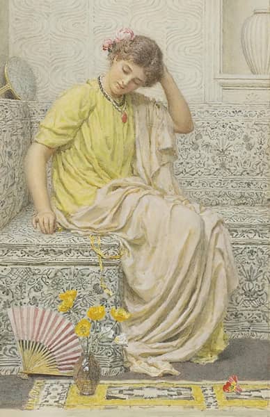 Hairpins by Albert Joseph Moore | Oil Painting Reproduction