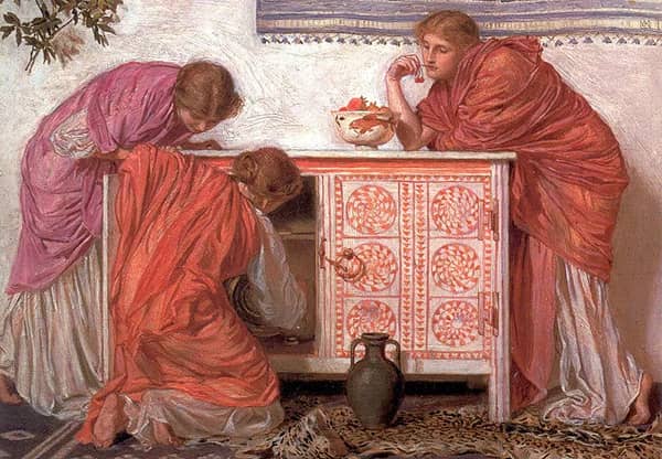 Pomegranates 1866 by Albert Joseph Moore | Oil Painting Reproduction