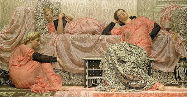 Reading Aloud c1884 by Albert Joseph Moore | Oil Painting Reproduction