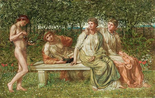 The Marble Seat by Albert Joseph Moore | Oil Painting Reproduction