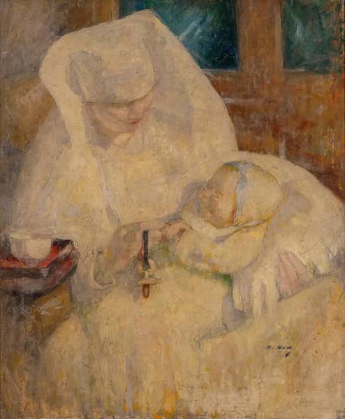 Nurse and Baby by Beatrice How | Oil Painting Reproduction