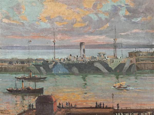 Camouflaged Hospital Ship Le Havre France 1918 | Oil Painting Reproduction