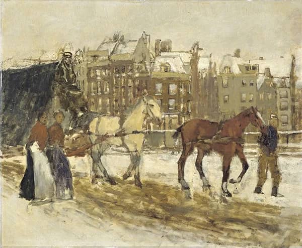 The Rokin or Horses in Amsterdam | Oil Painting Reproduction