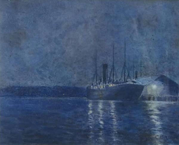 Nocturnal Shipping Scene | Oil Painting Reproduction