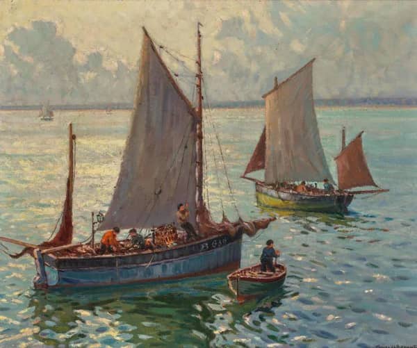 French Fishing Boats 1929 | Oil Painting Reproduction