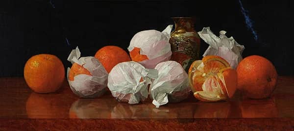 Oranges in Tissue with Vase 1889 | Oil Painting Reproduction