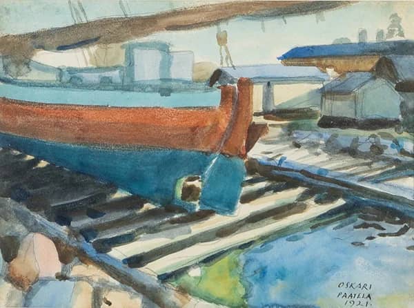 Dockyard 1921 by Oskari Paatela | Oil Painting Reproduction
