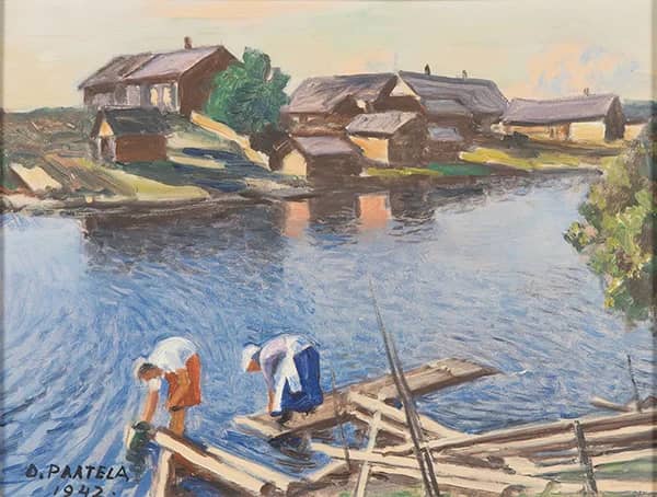Laundresses 1942 by Oskari Paatela | Oil Painting Reproduction