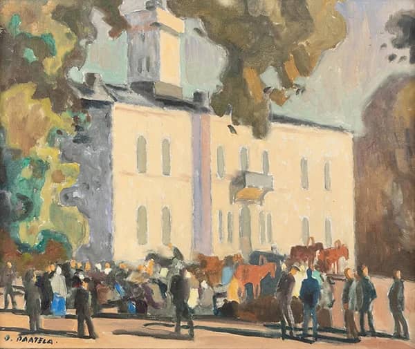 Loviisa Market Square by Oskari Paatela | Oil Painting Reproduction