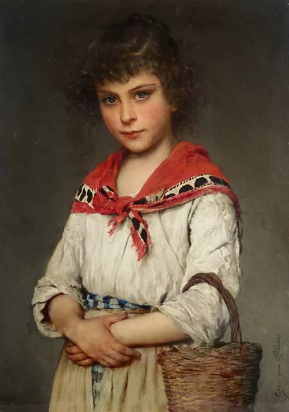 A Neapolitan Girl by Eugene de Blass | Oil Painting Reproduction