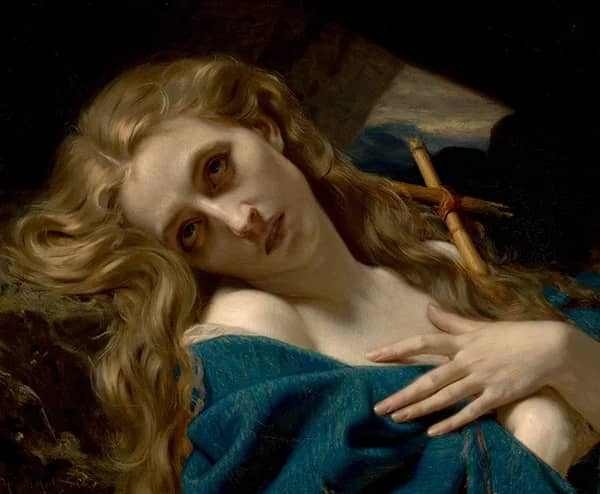 Mary Magdalene in the Cave by Hugues Merle | Oil Painting Reproduction