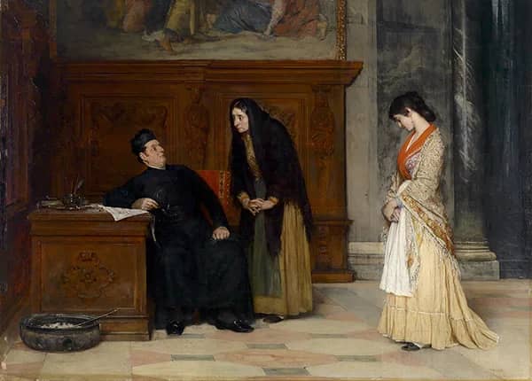 In the Sacristy 1877 by Eugene de Blass | Oil Painting Reproduction