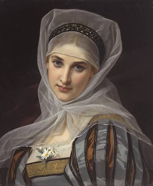 Marguerite 1878 by Hugues Merle | Oil Painting Reproduction