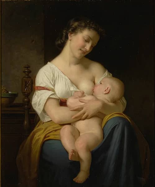Mother and Child 1869 by Hugues Merle | Oil Painting Reproduction
