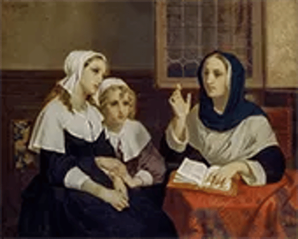 Reading the Bible by Hugues Merle | Oil Painting Reproduction