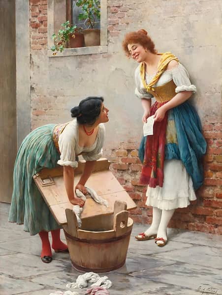 Sharing the News 1904 by Eugene de Blass | Oil Painting Reproduction