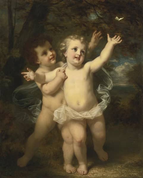 The Butterfly by Hugues Merle | Oil Painting Reproduction