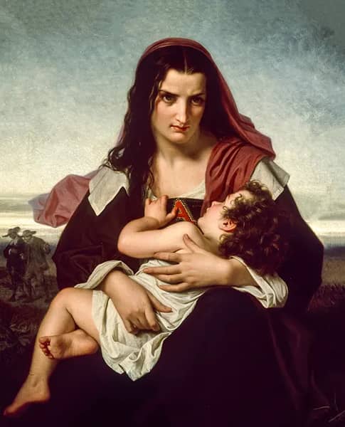 The Scarlet Letter 1861 by Hugues Merle | Oil Painting Reproduction