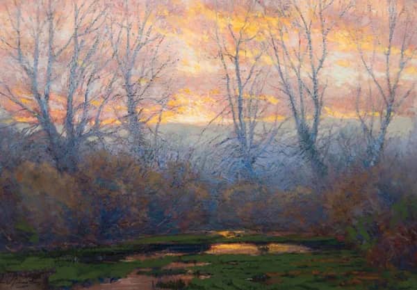 Hazy Autumn Sunset by Charles Partridge Adams | Oil Painting Reproduction