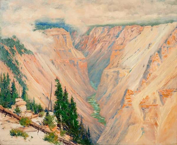 Yellow Stone Canyon by Charles Partridge Adams | Oil Painting Reproduction