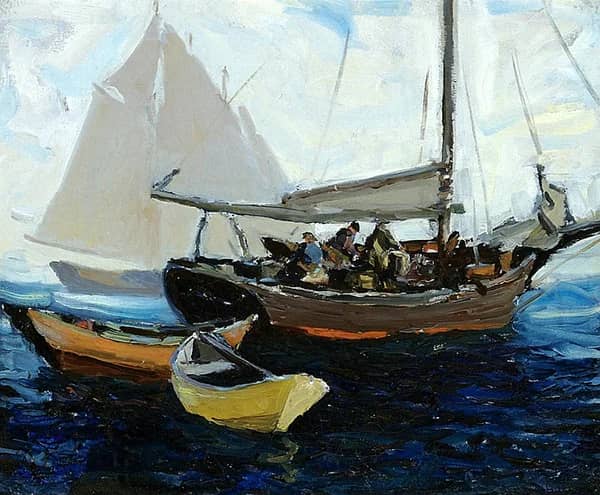 Fishermen Monhegan by Eric Hudson | Oil Painting Reproduction