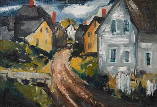 Monhegan Village Main Street by Eric Hudson | Oil Painting Reproduction