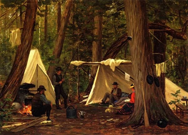 Longfellow Camp at Mooeshead Lake Maine | Oil Painting Reproduction