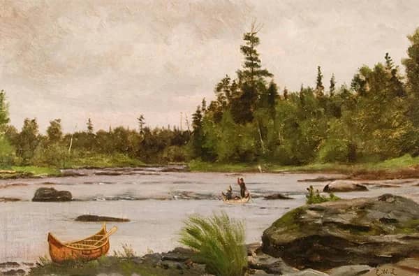 River Landscape by Ernest Wadsworth Longfellow | Oil Painting Reproduction