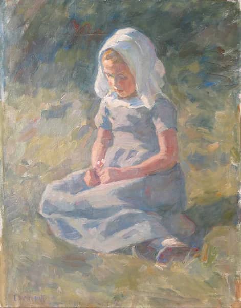 Girl in a Garden on a Summer Day | Oil Painting Reproduction
