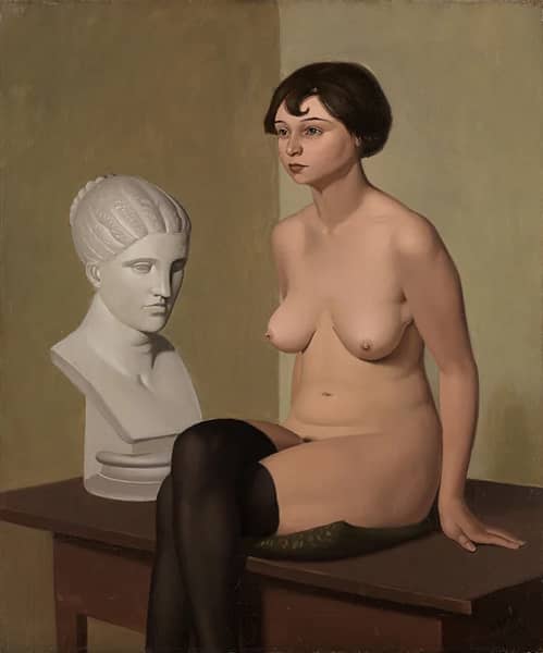 Female Nude with Plaster Head 1927 | Oil Painting Reproduction