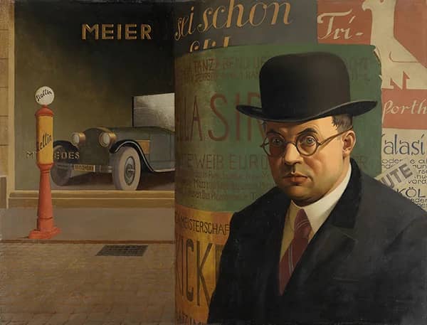 Self Portrait in Front of the Advertising Column 1926 | Oil Painting Reproduction