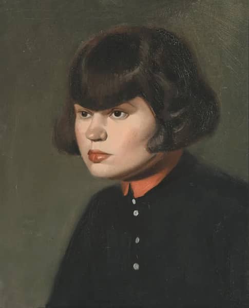 Unknown Girls Portrait by Georg Scholz | Oil Painting Reproduction