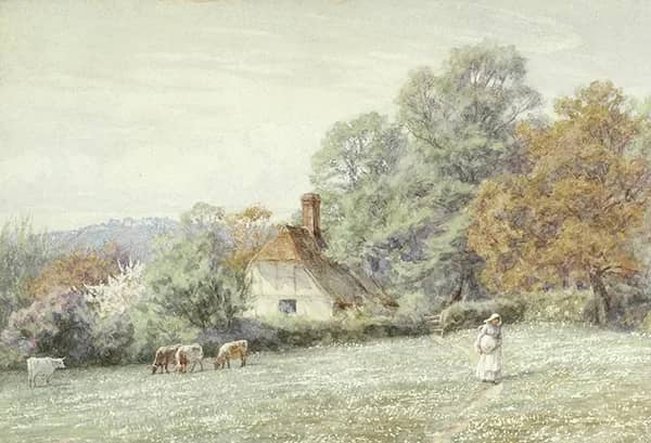 A Surrey Cottage by Helen Allingham | Oil Painting Reproduction