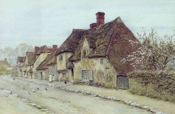 A Village Street by Helen Allingham | Oil Painting Reproduction