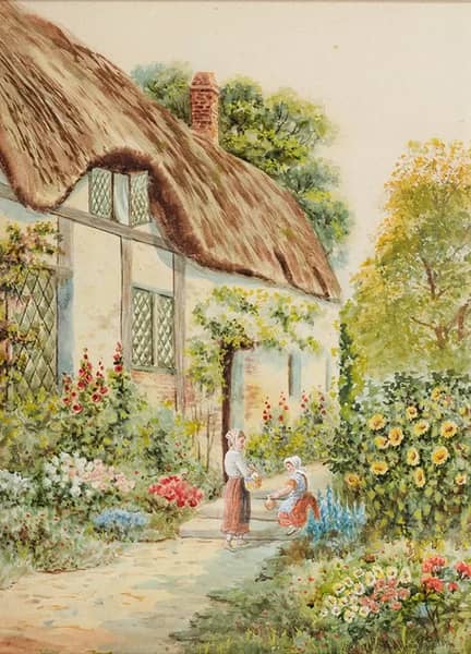 Cottage Garden 1894 by Helen Allingham | Oil Painting Reproduction