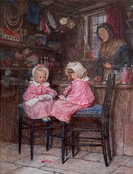 The Young Customers by Helen Allingham | Oil Painting Reproduction