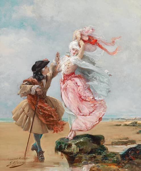 A Galant Couple c1919 by Georges Clairin | Oil Painting Reproduction