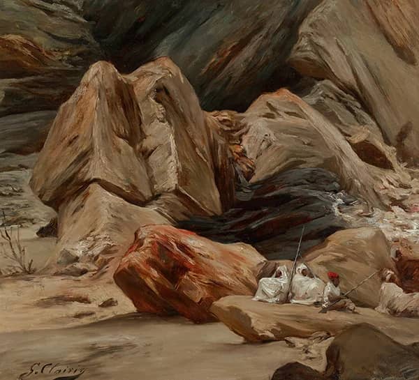 Figures Resting in the Mountains | Oil Painting Reproduction