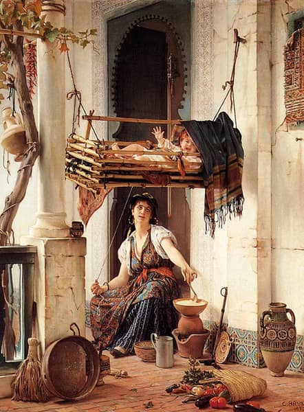 An Algerian Mother and Child | Oil Painting Reproduction