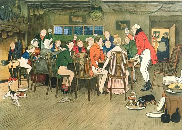 The Christmas Dinner at the Inn c1900 | Oil Painting Reproduction