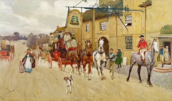 The Great North Road by Cecil Aldin | Oil Painting Reproduction