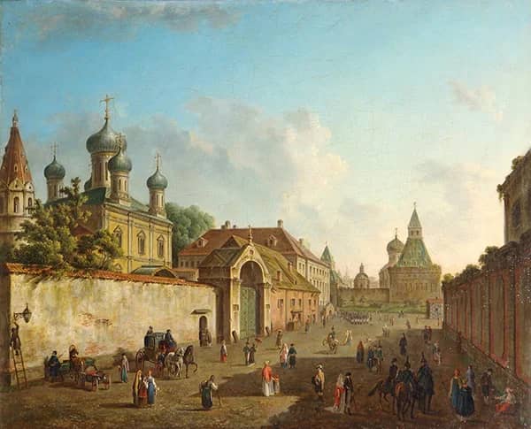View from the Lubyanka Square to the Vladimir Gate in Moscow Russia | Oil Painting Reproduction
